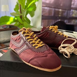 Dries van Noten nylon sneakers in bordeaux
